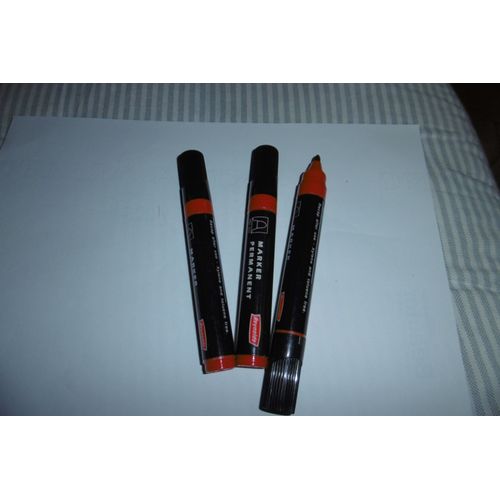 Marqueur Permanent Grande Contenance Rouge Pointe Ogive Reynolds 222 Lot De 3