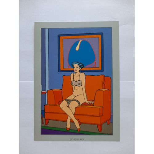 Moebius/Gir/Giraud - Illustration "Priapus Rex" Couleur Sur Papier Format : 15 Cms * 21 Cms Sortie Du Portofolio Eros/Stardom 1998 Original Tiré À 500 Exemplaires Contenant À L'Origine 8 Illustrations