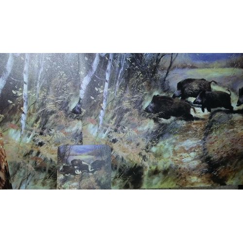 Lot De 7 Sets Chasse Et 7 Dessous De Verre