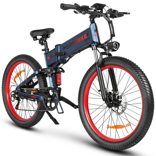 Vélo Électrique Pliable Samebike Lo26 Plus 1000 W 45 Km/H 48 V 15 Ah 110 Km 26 X 3 Pouces Frein Hydraulique Vtt - Bleu