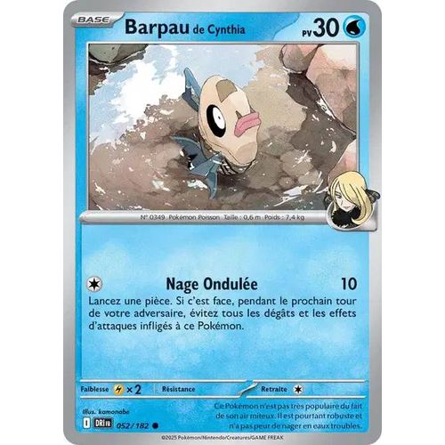 Carte Pokémon - Barpau De Cynthia - 052/182 - Ev10 Rivalités Destinées