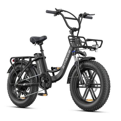 Engwe L20 Boost - Vélo Électrique 20" - Autonomie 140km - Batterie Amovible 48v13ah - Moteur 250w - 7 Vitesses - Vtc Fat Bike,Noir