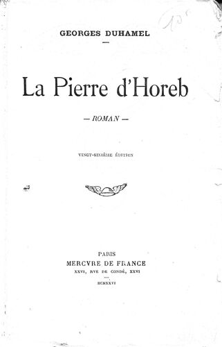 La Pierre D'horeb