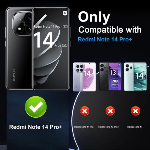 Pour Xiaomi Redmi Note 14 Pro Plus 5g/14 Pro+ 5g Protection Écran, 2+2+2 Pièces Tpu Protecteurs D'écran + Retour Film + Verre Trempé Caméra Arrière Protecteur, Hd Anti-Rayures Protection Écran