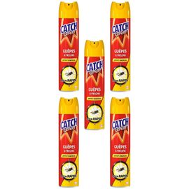 CATCH Lot de 5 Aérosols 400 ml Guêpes et Frelons - Effet Radical