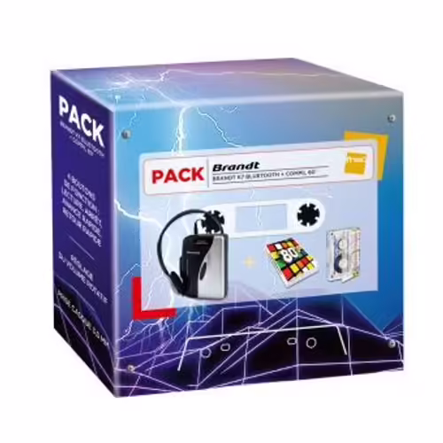 Pack Fnac Lecteur K7 Bluetooth Brandt + Cassette Compilation '80 Noir et gris