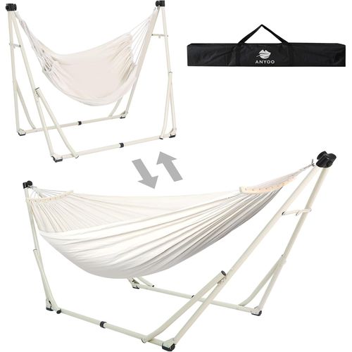 Hamac Et Chaise Hamac Avec Support Pliable, Ensemble De Support De Hamac Portable À Double Usage Pour Hamacs D'intérieur Et D'extérieur