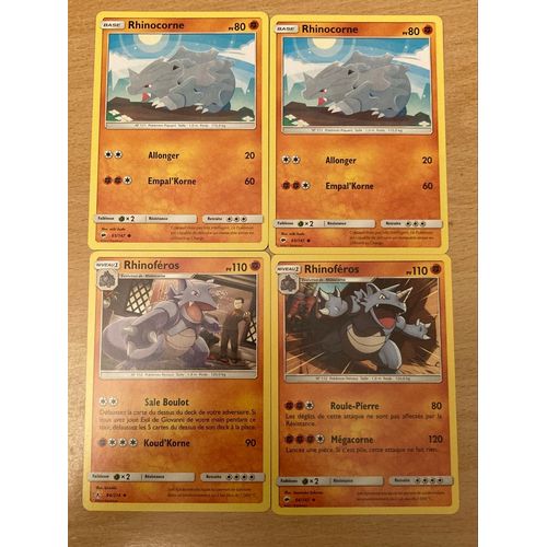 (204) 2x Rhinocorne + 2x Rhinoféros (Pokemon) 