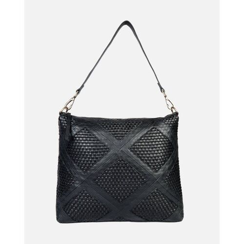 Bohemian en cuir crossbody sac noir