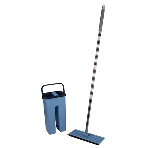 alpina Balai Serpillère avec seau avec 2 Serpillières en Microfibres - pour Sols Durs - 360° Rotation