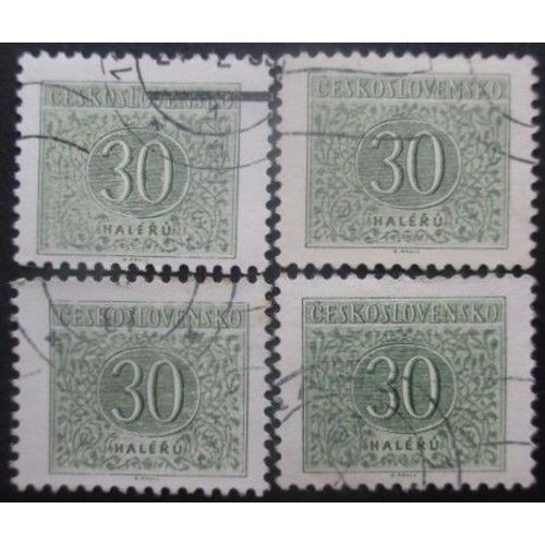 Tchecoslovaquie Taxe N°94 X 4 Oblitéré