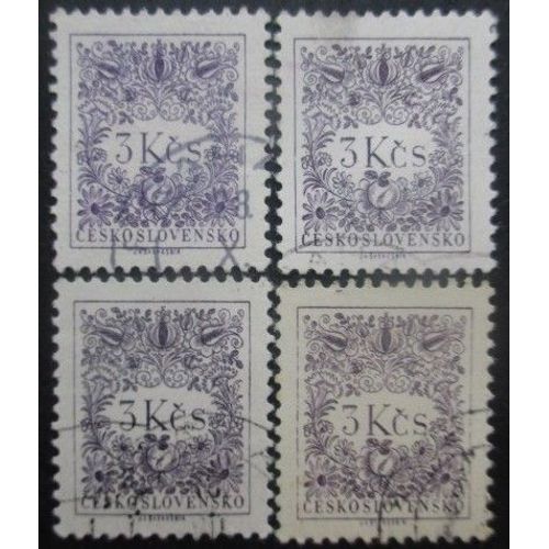 Tchecoslovaquie Taxe N°100 X 4 Oblitéré