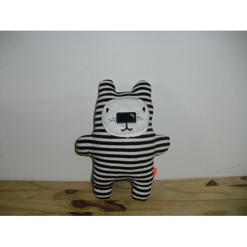 Doudou Ours ! Hema Blanc À Rayures Noires