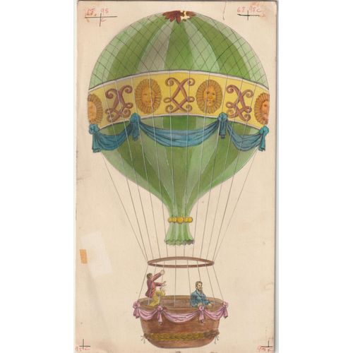 Montgolfière - Aquarelle Ancienne