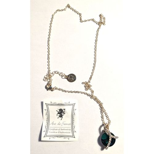 Collier Pendentif Vert Emeraude Art De France
