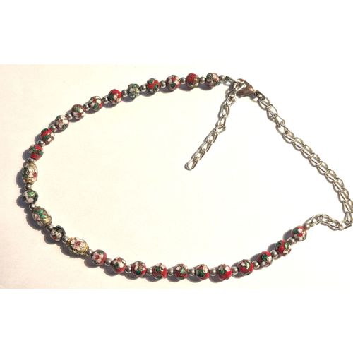 Collier Vintage En Perles Cloisonnées