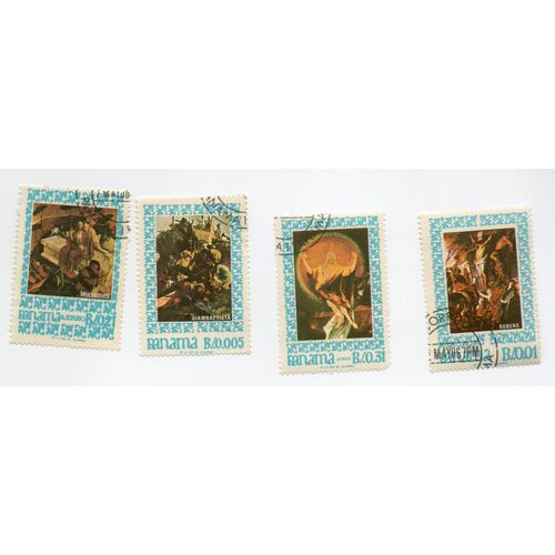 Panama- Lot De 4 Timbres Oblitérés- Tableaux