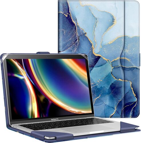 ChicSlick-Coque Compatible Avec Macbook Air 13.6 Pouces M4 M3 M2 (2025-2022), Air 13 M1 (2020/2019/2018) Et Macbook Pro 13 M2 M1 (2016-2022), Housse Folio Avec Poche De Document, Marbre Océa[X2817]