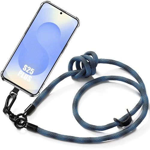 Coque Cordon Pour Samsung Galaxy S25 Plus (Galaxy S25+) Anti-Rayures Antichoc Avec Cordon Démontable Bleu - E.F.Connection