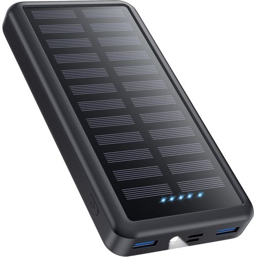 Batterie Externe 26800mah, Usb C Chargeur Solaire 15w Pd 3.0a Charge Rapide, 3 Sorties 3 Entrées Batterie Charge Externe Avec Led Lampe De Poche Power Bank Compatible Avec Iphone Samsung Etc