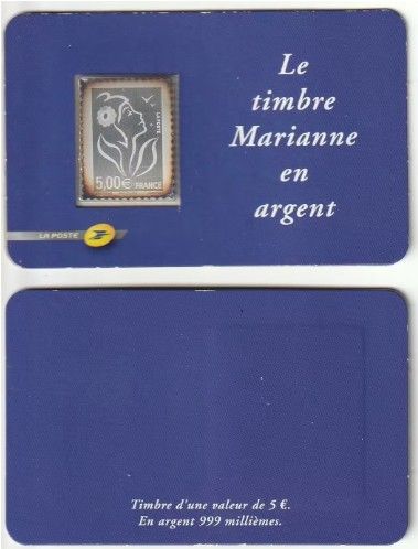 timbre Marianne en argent 999 millièmes 24 timbres Mariannes en argent 999 millième - Collection