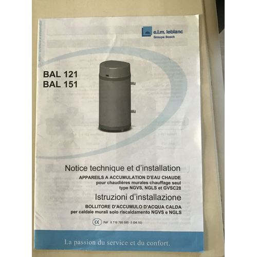 Chaudière murale au gaz Leblanc + ballon