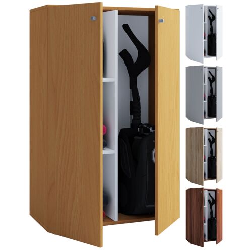 VCM Armoire à balais en bois Armoire à aspirateur Armoire de ménage Portes battantes Lona L Armoire à balais en bois Armoire à aspirateur Armoire de ménage Portes battantes Lona L
