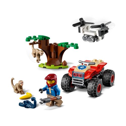 LEGO City - Personnage + quad + drone + accessoire - Surveillance animaux sauvages