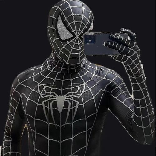Halloween Men'S Black Remy Spiderman Cosplay Costume Venom Symbiote Remy Suit Bodysuit Adult
