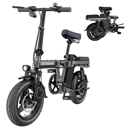 Velo Electrique Pliable Engwe T14 14 Pouces 25km/H Moteur 250w Autonomie 42km Amortisseur Avant Vélo De Ville Batterie 48v10ah Gris