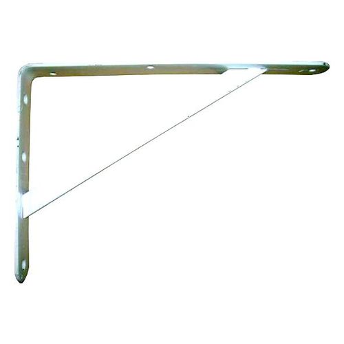 Lot 2 Consoles équerres lourde charge avec jambe de force, acier epoxy blanc, H.20 x P.30 cm, ep. 4mm, largeur 3cm