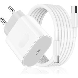 Chargeur Rapide Pour Iphone 17/17 Air/17 Pro/17 Pro Max, Iphone 16 15 Pro Max, Prise Adaptateur Secteur Embout Usb C 27 W Avec Câble Usb-C 2M