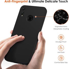 Noir Mat Coque Pour Honor 8x Avec Protection Caméra, Ultra Mince Étui De Protection En Silicone Antichoc, Souple Tpu Anti-Rayures Bumper Housse