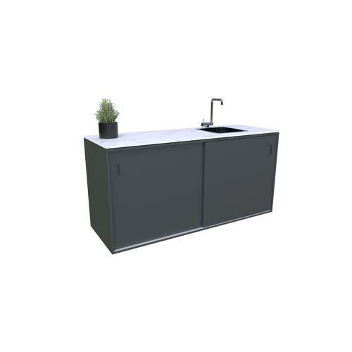 Cuisine Extérieure Bellano Living - Elément De Meuble Avec Évier 1800 Mm - (Évier Côté Droit) - Couleur Anthracite