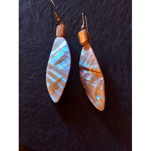 Boucle D Oreilles Vintage Pendante Nacre