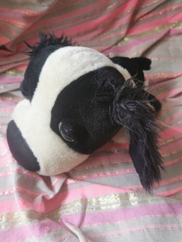 Doudou Peluche Chien Grosse Tete Cocker Noir Ecru Artlist International