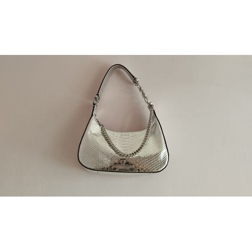 Petit sac argenté serpent Piper de Michael Kors