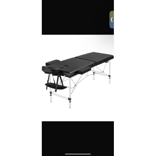 Table De Massage Pliante - Structure En Aluminium - Hauteur Réglable - Noire