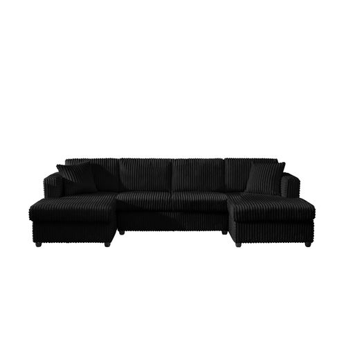 Fauteuil Inclinable Moderne Yhl Voyura Ls2219-Black Avec Coussin De Dossier En Velours Côtelé Et Mousse - Noir