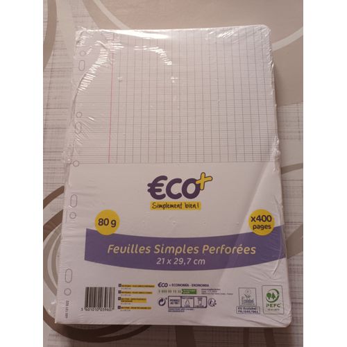 400 Pages, Feuilles Simples Perforées, 80g, 21 X 29,7 Cm