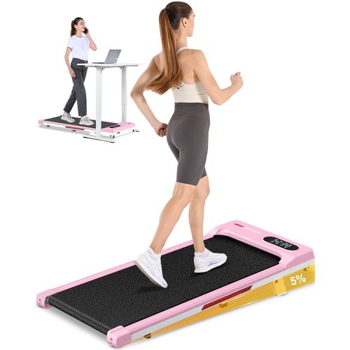 Tapis De Course Électrique 1-8 Km/H, Pente 5%, 2.5 Hp Tapis De Marche Avec Télécommande, Parfait Pour Une Utilisation À Domicile Ou Au Bureau, Rose