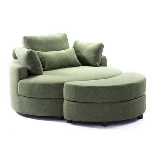 Fauteuil Confortable Yhl Voyura Q-Myd-2306-Lightgreen Tissu Avec Coffre De Rangement - Vert Clair