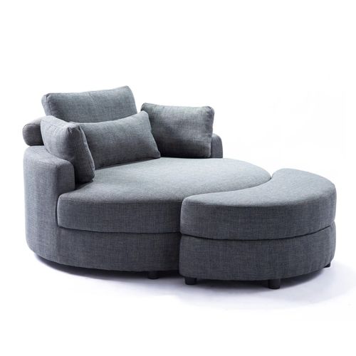 Fauteuil Confortable Yhl Voyura Q-Myd-2306-Darkgrey Tissu Avec Coffre De Rangement - Gris Foncé