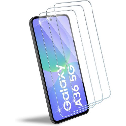 Compatible Avec Samsung Galaxy A36 / A56 5g Verre Trempé, 3 Pièces 9h Dureté Protection Écran, Ultra Hd, Sans Bulles, Anti-Rayure, Film Protection D'écran