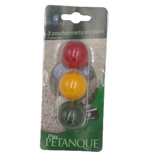 Cochonnet En Bois - Non Spécifié - 3 Couleurs - Jaune, Rouge, Vert - Mixte - Pétanque
