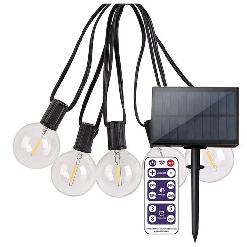 G40 Solar String Lights With Remote Control Outdoor Waterproof Led Globe Shatterproof Bulbs For Pat