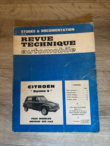 Revue Technique Automobile Citroën Dyane 4 Tous Modeles Moteur 425 Cc