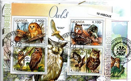 Lot Timbres Thematique " Chouettes Et Hiboux