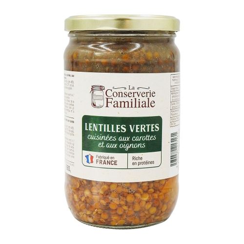 Lentilles Vertes Cuisinées France - Bocal 680g