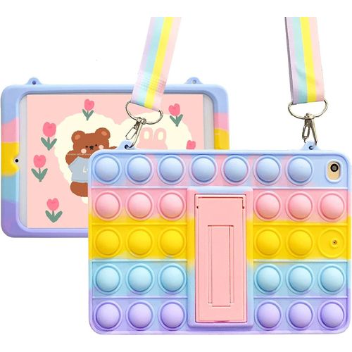 Push Pop Fidget Case Pour Samsung Galaxy Tab S6 Lite 10.4 2020/2022 Sm-P610/P615 Housse En Silicone Antichoc Avec Béquille Pliable Et Lanière (Pour Samsung Galaxy Tab S6 Lite 10.4)